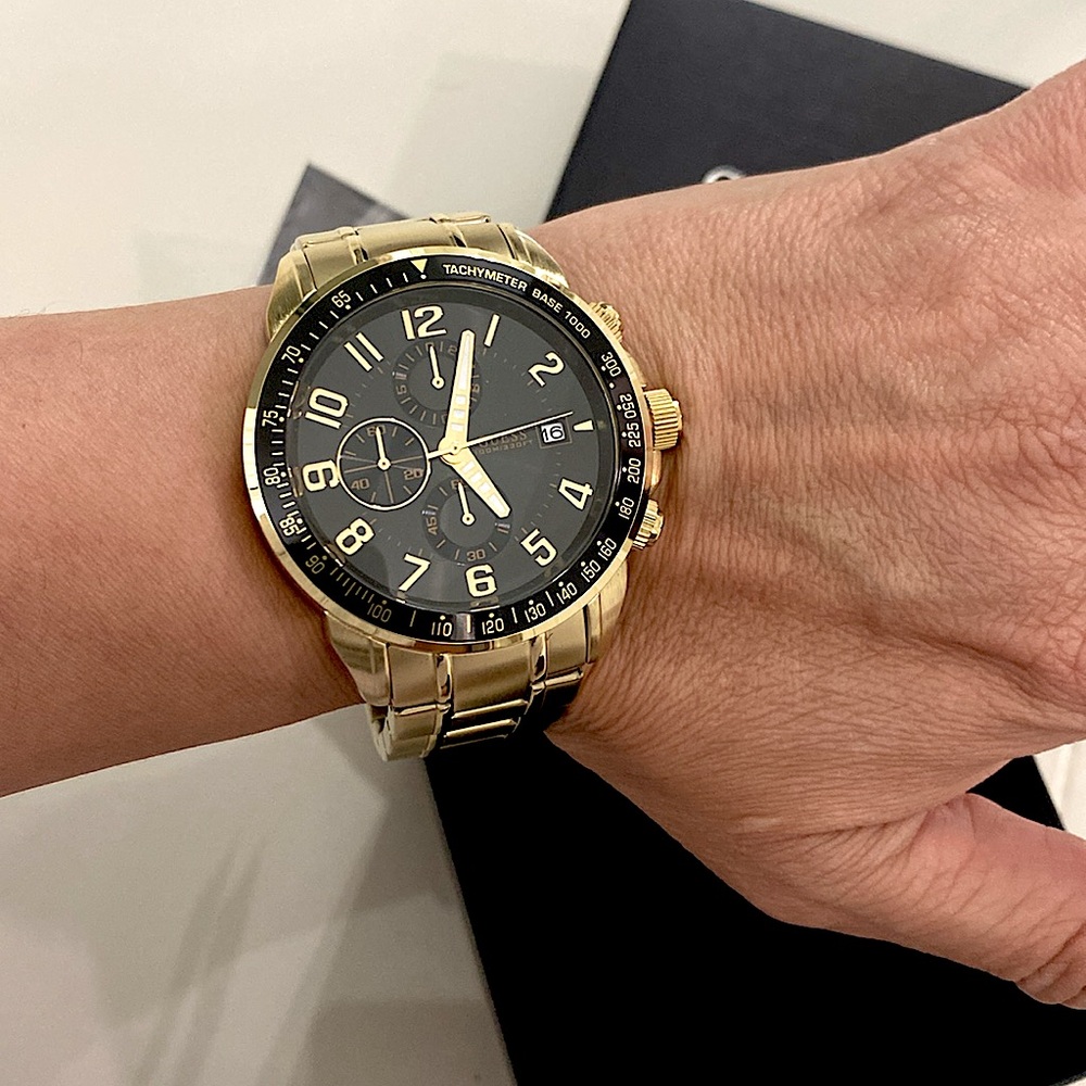Guess Gold and Black Luxury Chronograph Watch